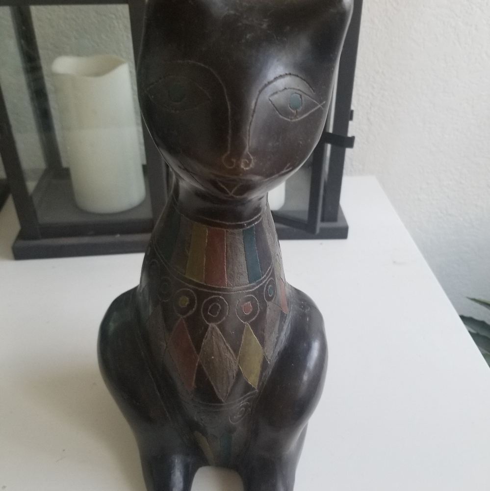 Cat Figurine Mexico Made